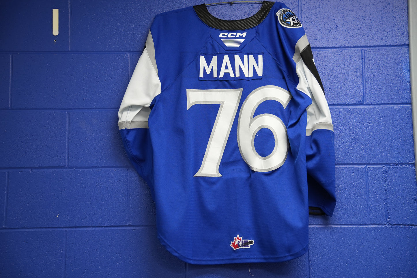 Game-Worn Jersey: #76 Matteo Mann (Blue) 20th
