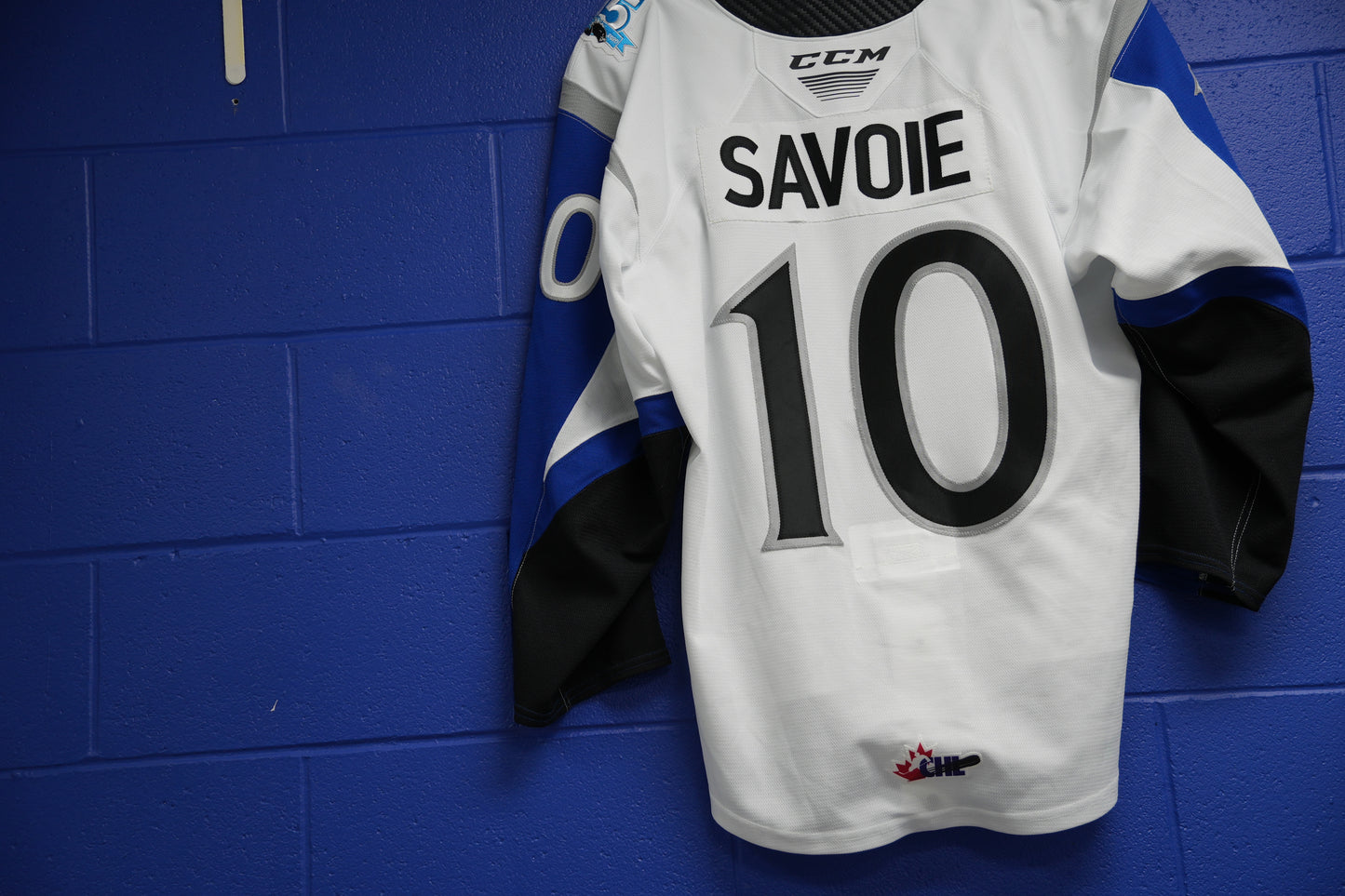 Game-Worn Jersey: #10 Savoie (White)
