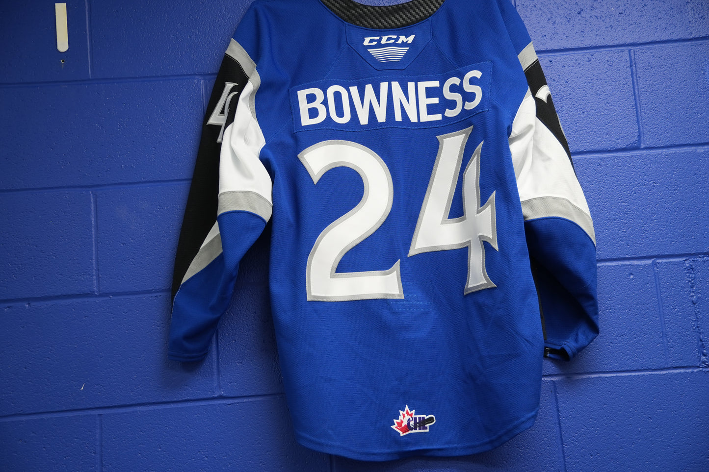 Game-Worn Jersey: #24 Bowness (blue)