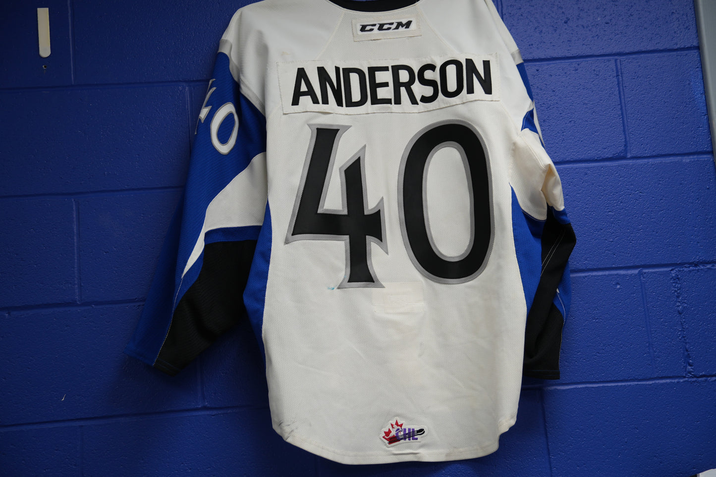 Game-Worn Jersey: #40 Anderson (White)