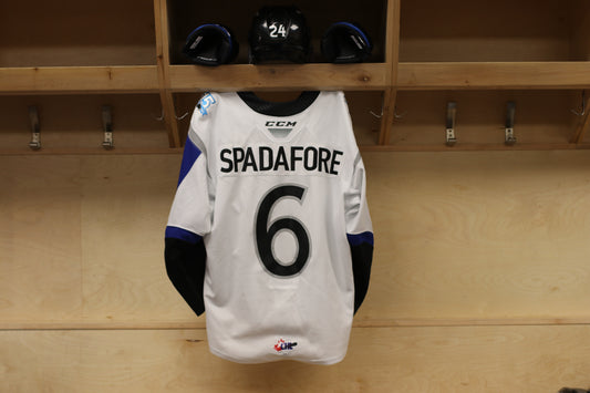 Game-Worn Jersey: Jordan Spadafore -  White (2019-20)