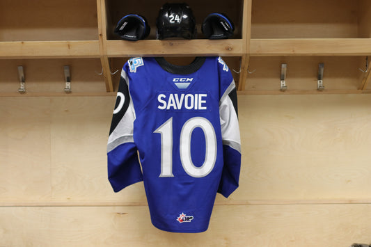 Game-Worn Jersey: Charles Savoie -  Blue (2019-20)