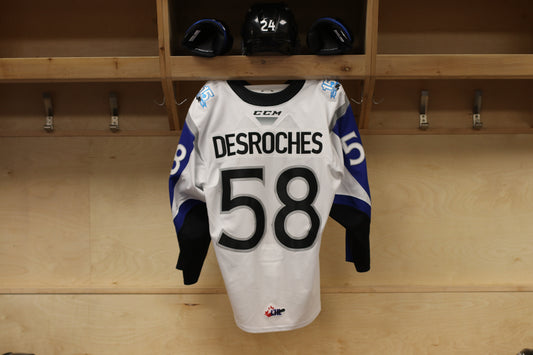 Game-Worn Jersey: Charlie DesRoches -  White (2019-20)