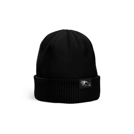 Logo Patch Beanie - Black