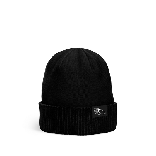 Logo Patch Beanie - Black